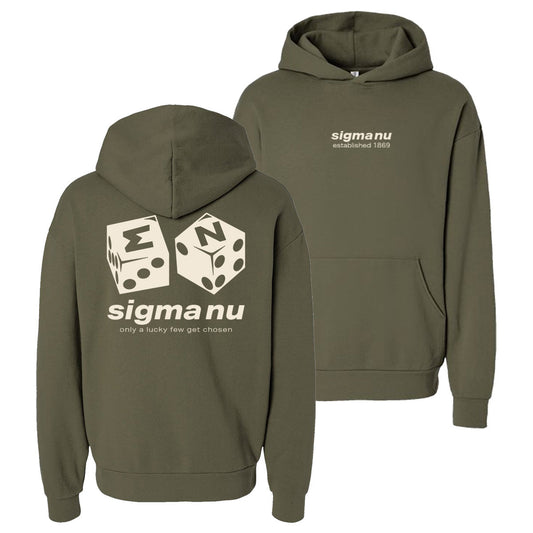 New! Sigma Nu Lucky Roll Graphic Hoodie