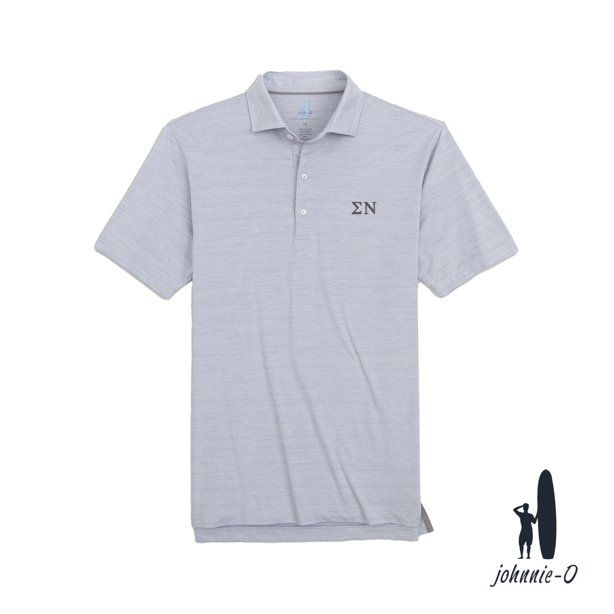 New! Sigma Nu Johnnie-O Heather Grey Polo