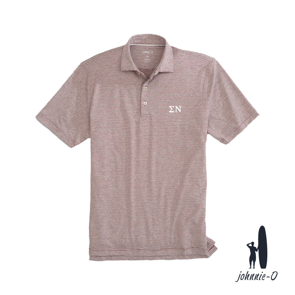 New! Sigma Nu Johnnie-O Striped Polo