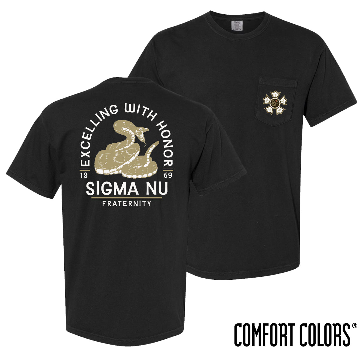 New! Sigma Nu Exclusive Comfort Colors Snake Tee