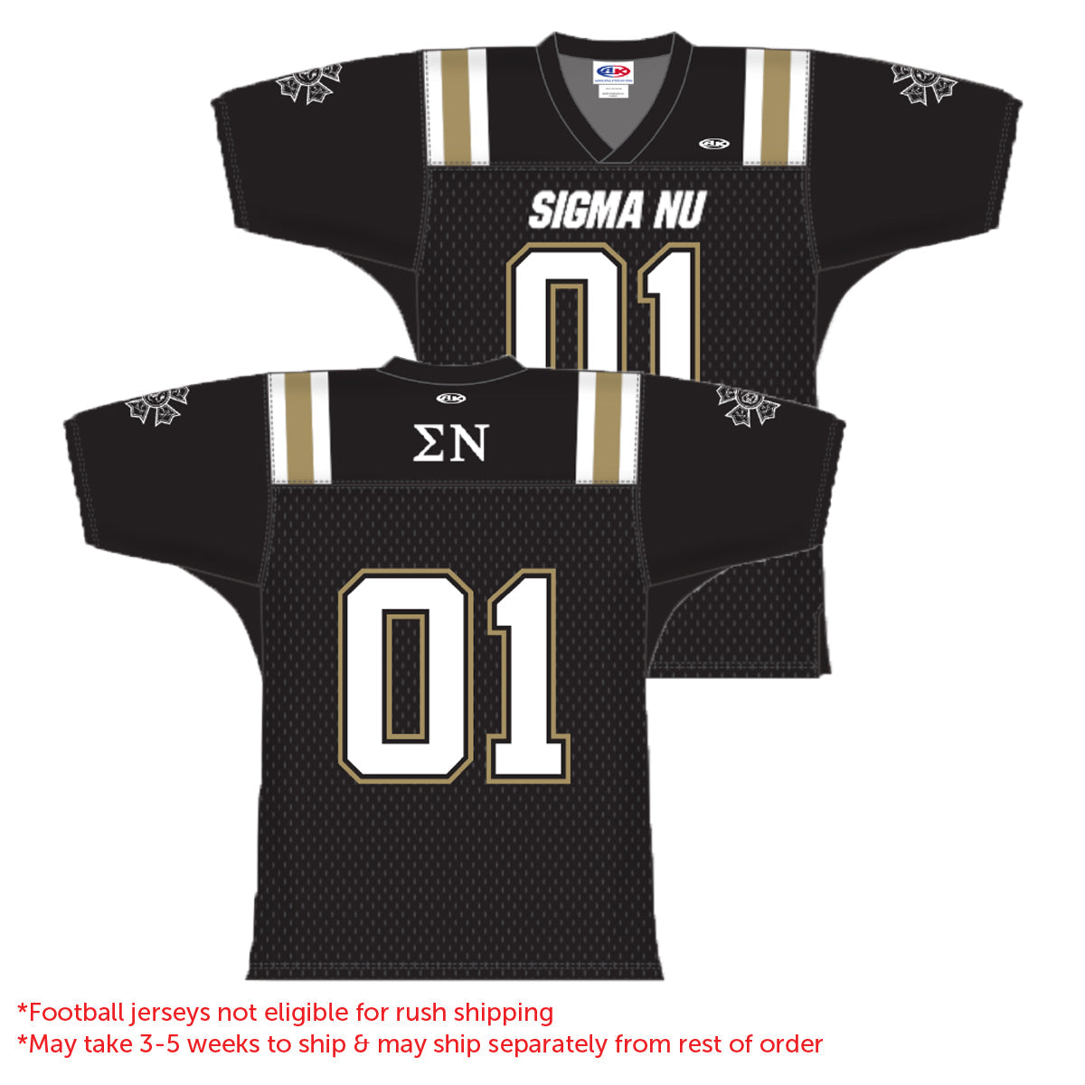 New! Sigma Nu Sublimated Football Jersey