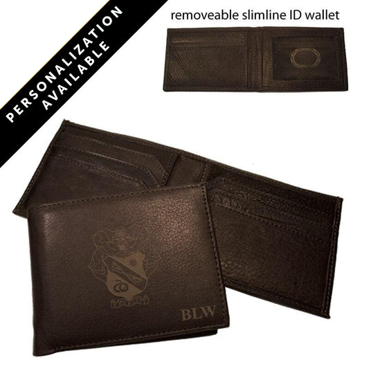 Sigma Nu Personalized Leather Crest Wallet