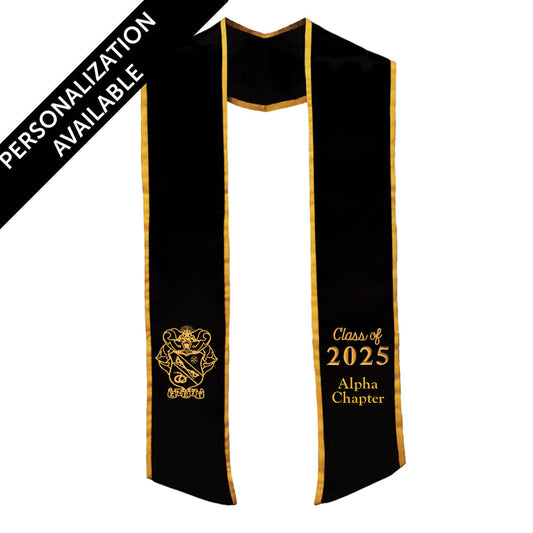 New! Sigma Nu Personalized Trimmed Graduation Stole with Embroidered Crest