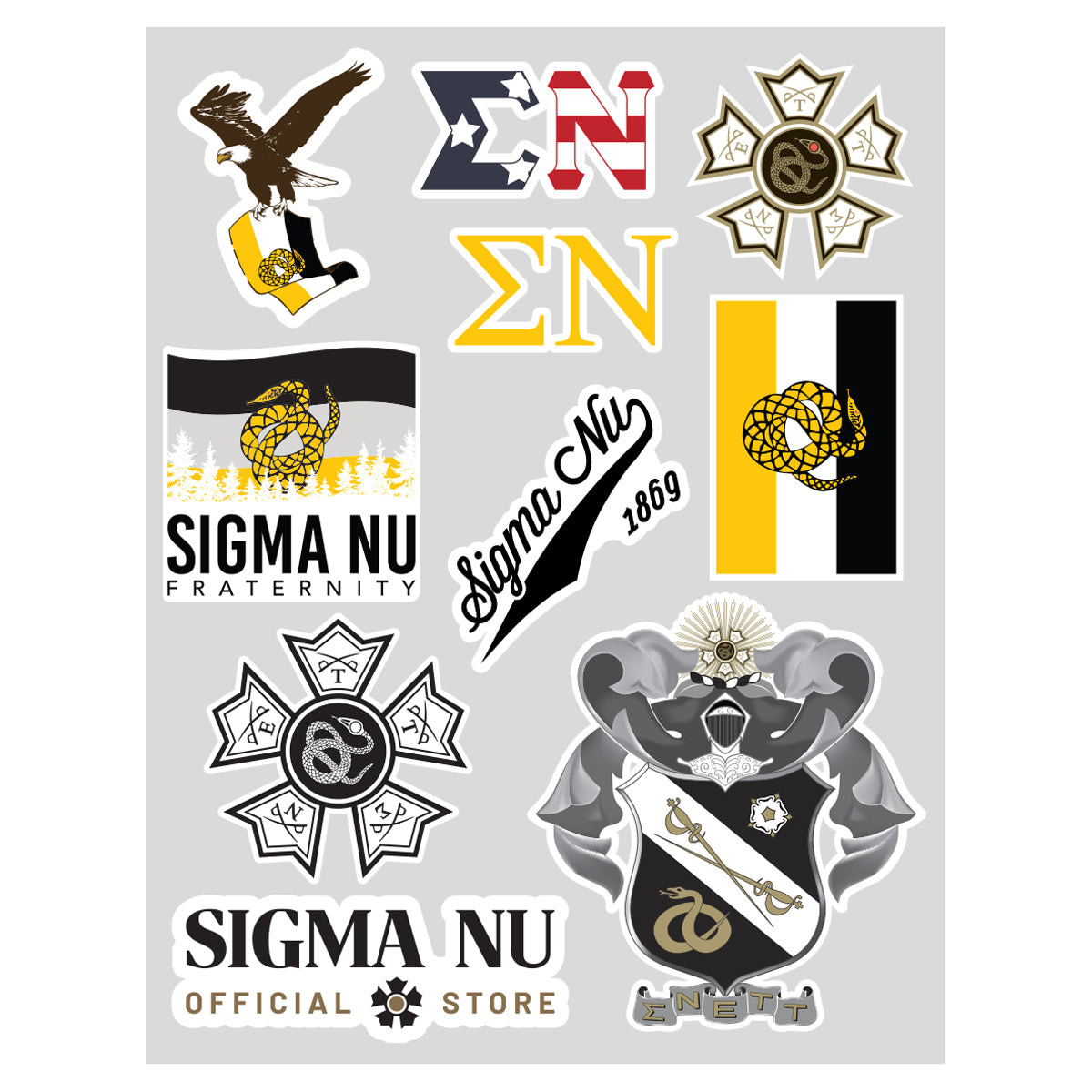 Sigma Nu Sticker Sheet | Sigma Nu| Promotional > Stickers