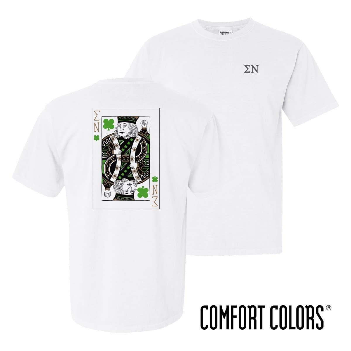 Sigma Nu Comfort Colors White Short Sleeve Clover Tee | Sigma Nu | Shirts > Short sleeve t-shirts